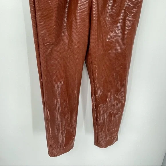 Camila Coelho Filomena Pant in Cognac size Large Women’s Faux Leather Lined - Picture 5 of 13